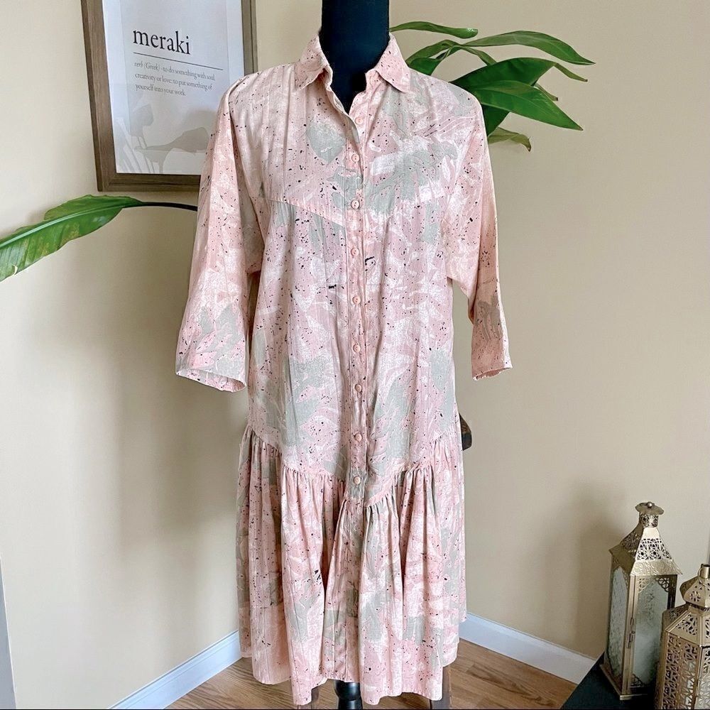 Vintage Drop Waist Shirt Dress